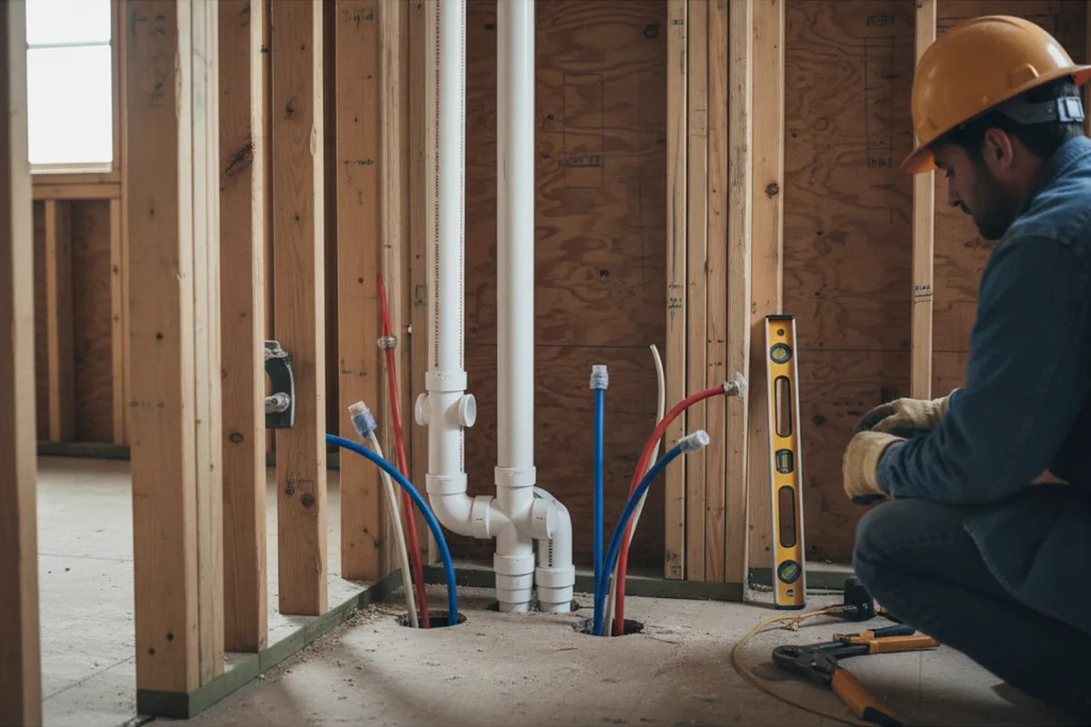 Drain and supply rough-in during Drain Cleaning in Castalian Springs